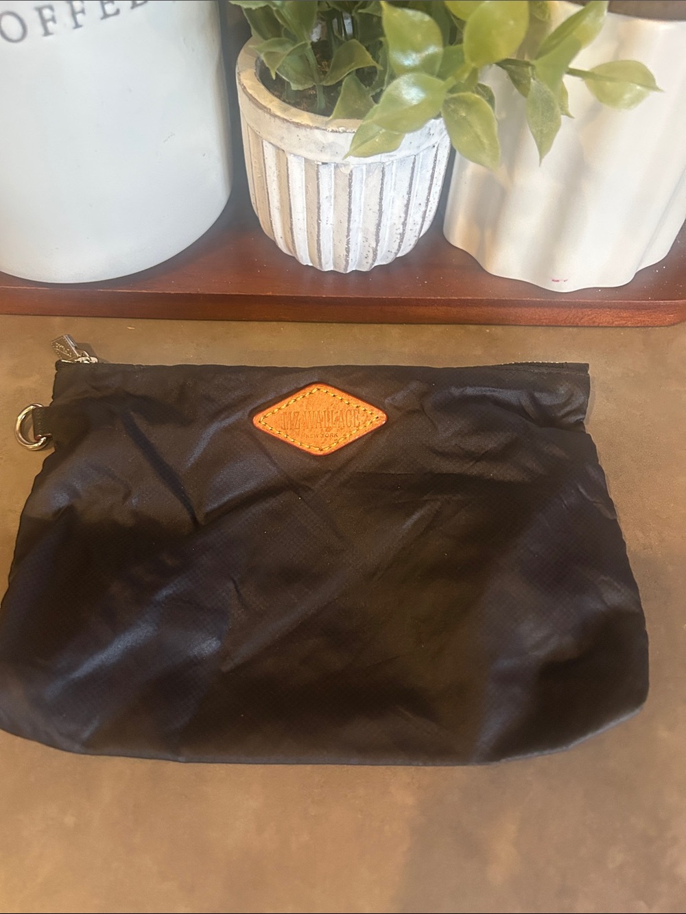 MZ Wallace New York Black Nylon Zipper Pouch 8”x5”